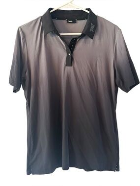 PXG Women's Black/Gray Ombre Polo Performance Golf Shirt Size L